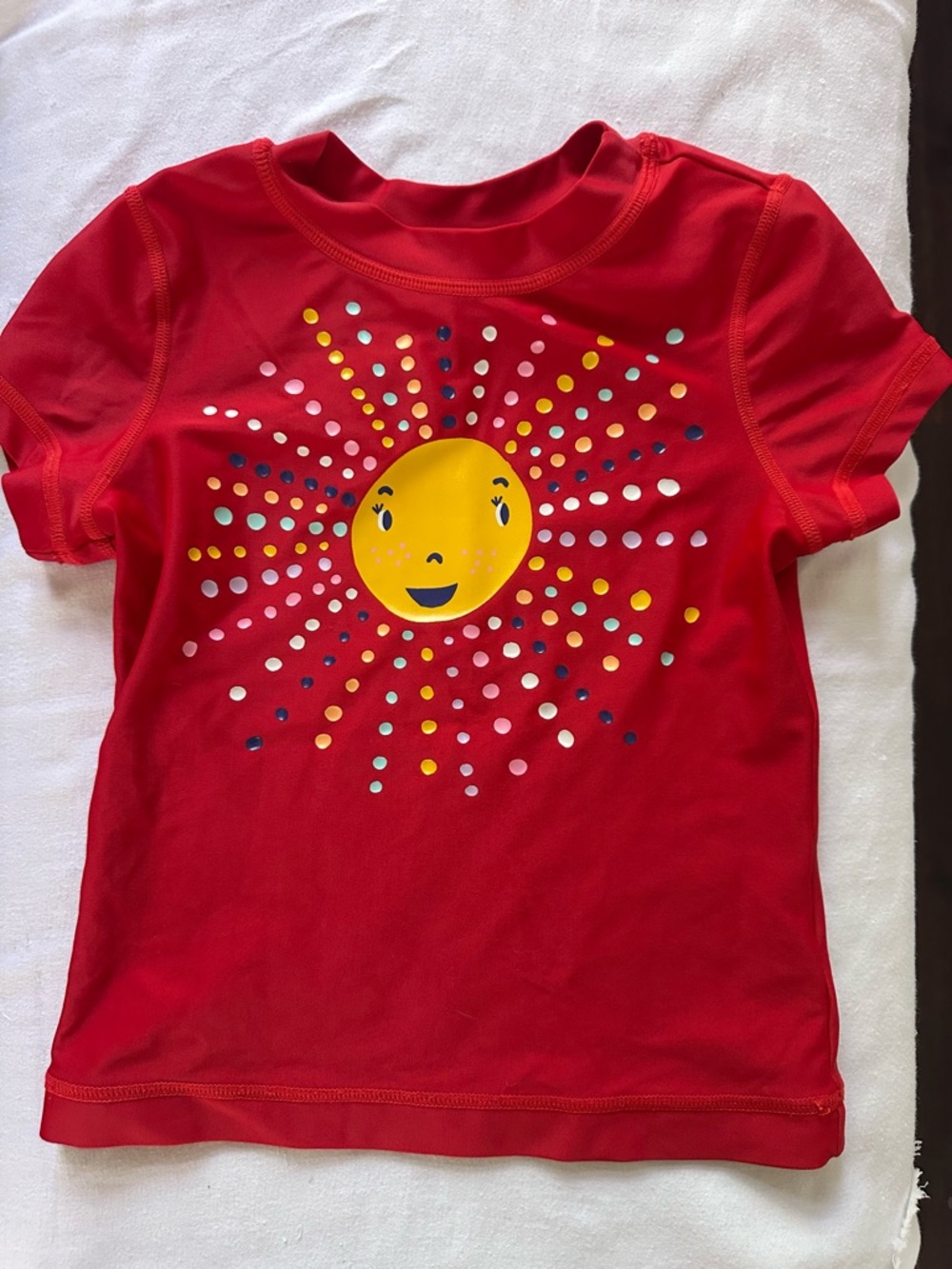 Hanna Andersson Kids Rash Guard Swim Top Red Sun Print Size 100 (3T 4T)